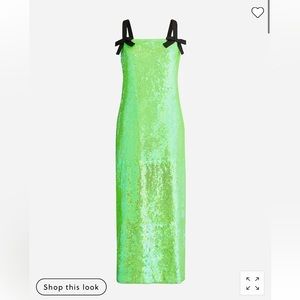 J Crew Bow Strap Sequin Slip Dress